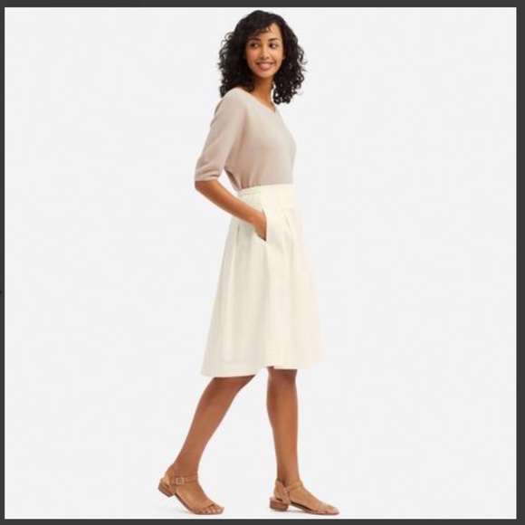 Uniqlo Linen ecru (cream-coloured) high-waisted skirt size S - Picture 4 of 12